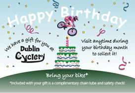 Birthday club offering a free gift to a child each year.