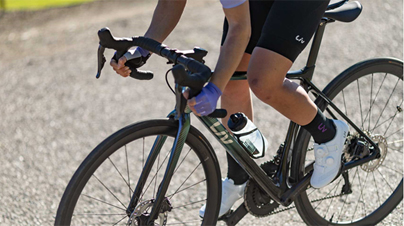 Modern Giant brand road bike is light-weight.